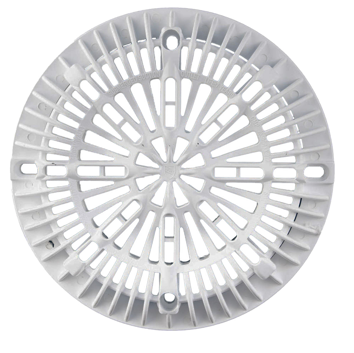 Vinyl Liner Pool Main Drain Ring, 8" Galaxy Lid (White)
