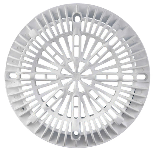 Vinyl Liner Pool Main Drain Ring, 8" Galaxy Lid (White)