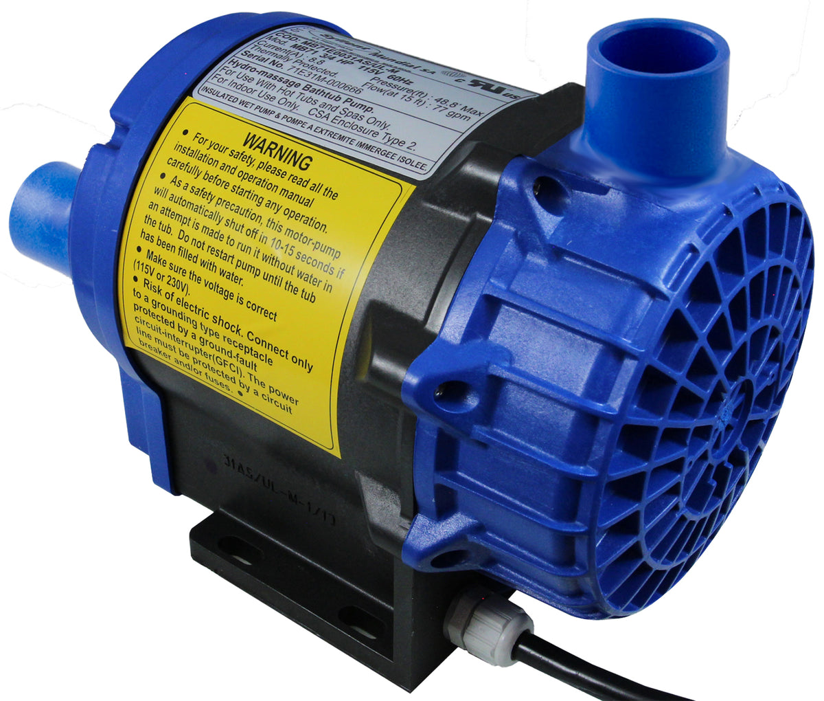 Pump, Syllent, 0.75 Horsepower, 115v, 100% Drain, JJ cord, OEM