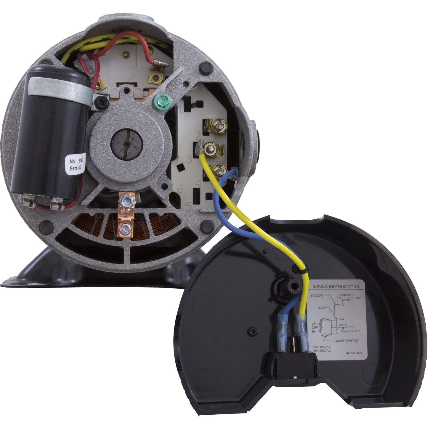 Motor, AO Smith, 1.5hp, 2-Spd, w/Switch, Matrix