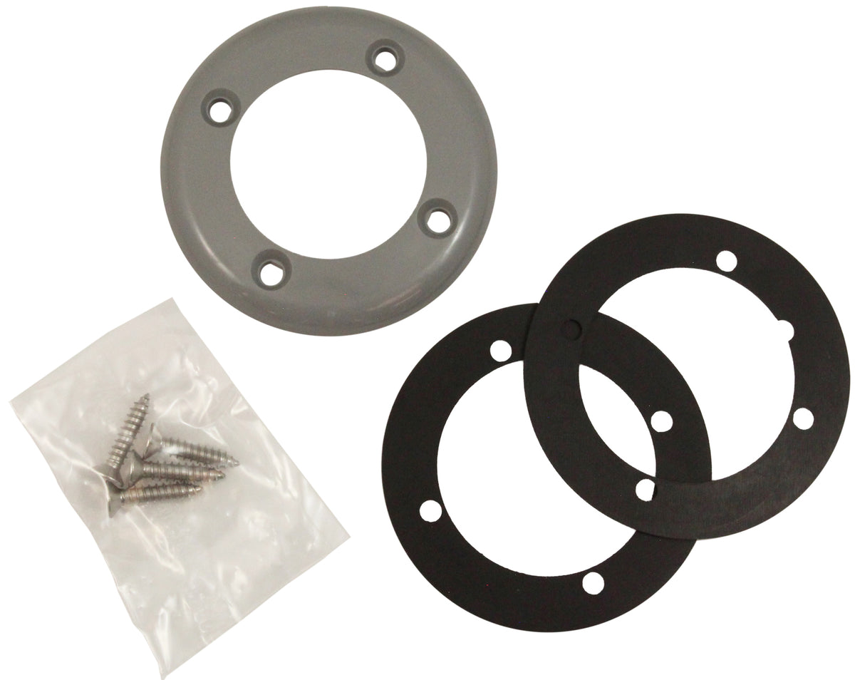 Vinyl Pool Return Faceplate 2Gskt, 4 Screws, Gray