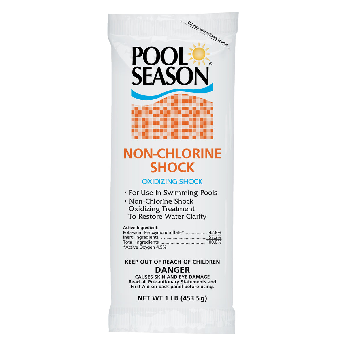 Pool Season 47251330 1 lb Non-Chlorine Shock Oxidizer 2" x 12"