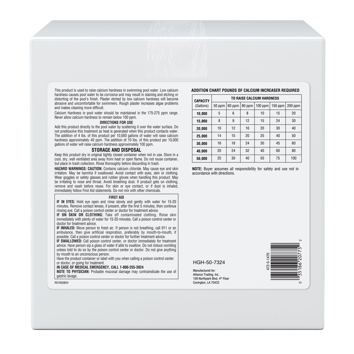 Pool Season 47251470 25 lbs Calcium Increaser Box