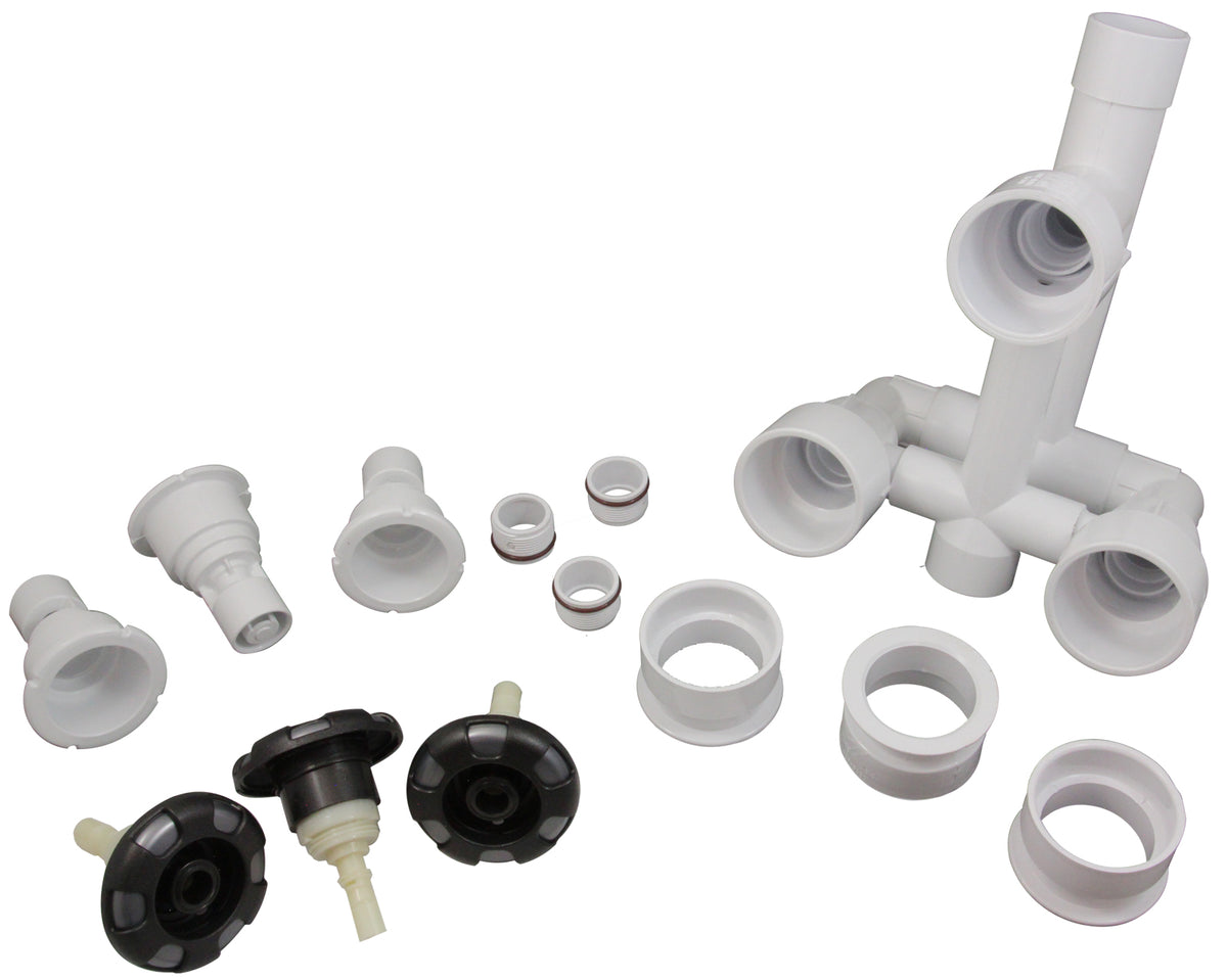 3 Jet Manifold Sys, Waterway, 7", a1-1/2"s x w2"sp, w/Intls