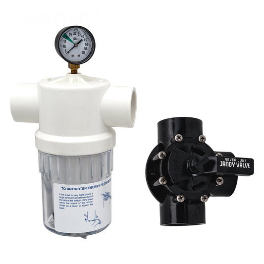 Jandy Pro Series Energy Filter w/ Gauge and Neverlube Valve