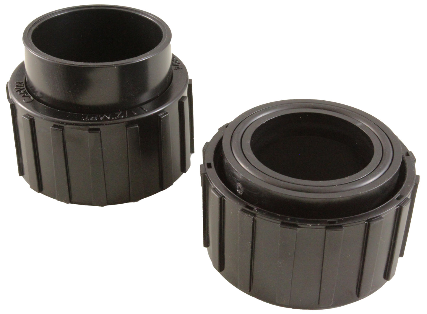 Pump Union, Qty 2, Carvin, 1-1/2"fbt x 1-1/2"s, Black