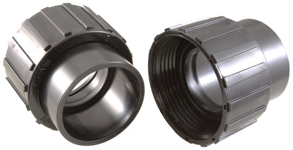 Pump Union, Qty 2, Carvin, 1-1/2"fbt x 1-1/2"s, Black