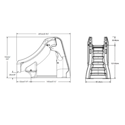 660-209-5820 Tobogán para piscina enterrada extraíble Slide Away SR Smith gris topo