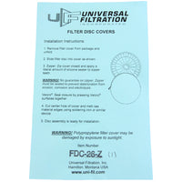 Filter Disc Cover, Universal Filtration, 26" dia, w/ Zipper