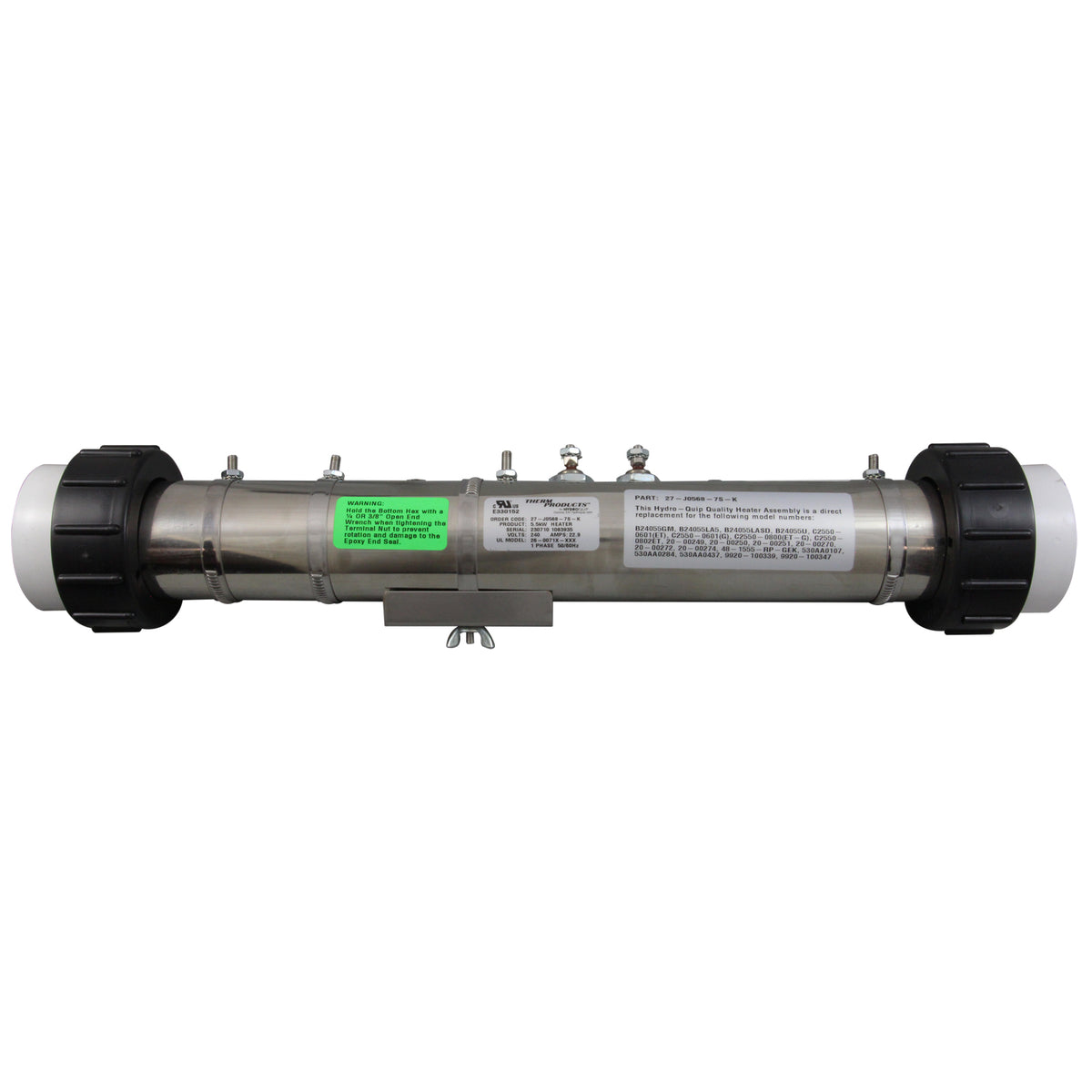 Heater, FloThru, Gecko Universal, 2"x15", 5.5kW, w/o Sensors, Gen