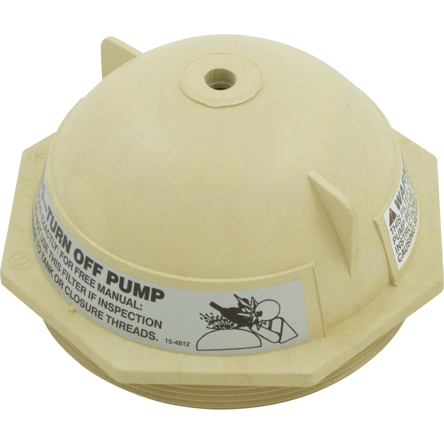 Tank Lid, Pentair Triton II, 6", "V" Thread, Tan