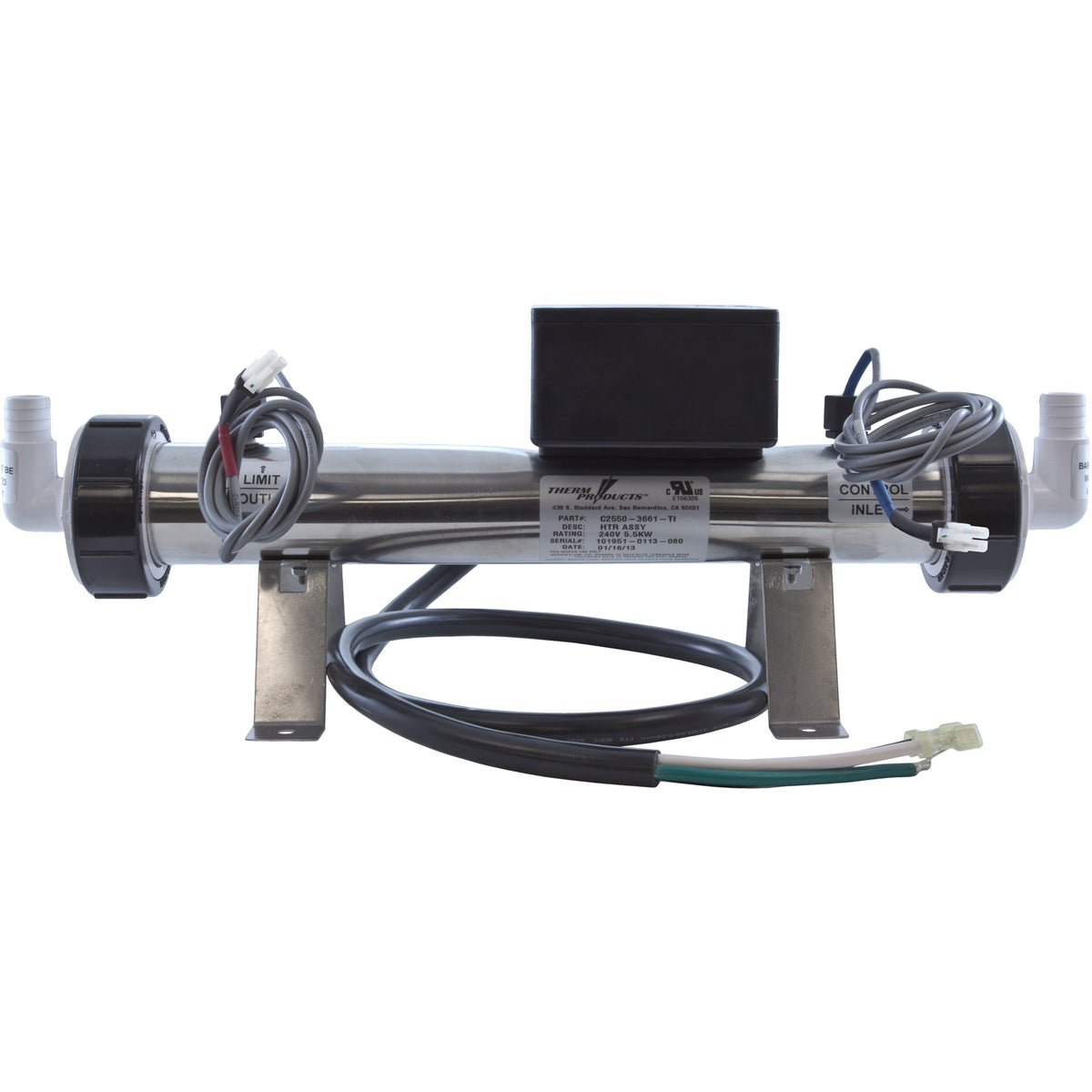 Heater,Low-Flow,Laing Tri-Bend 2000,15"x2-1/4",3/4"b,4.0kW