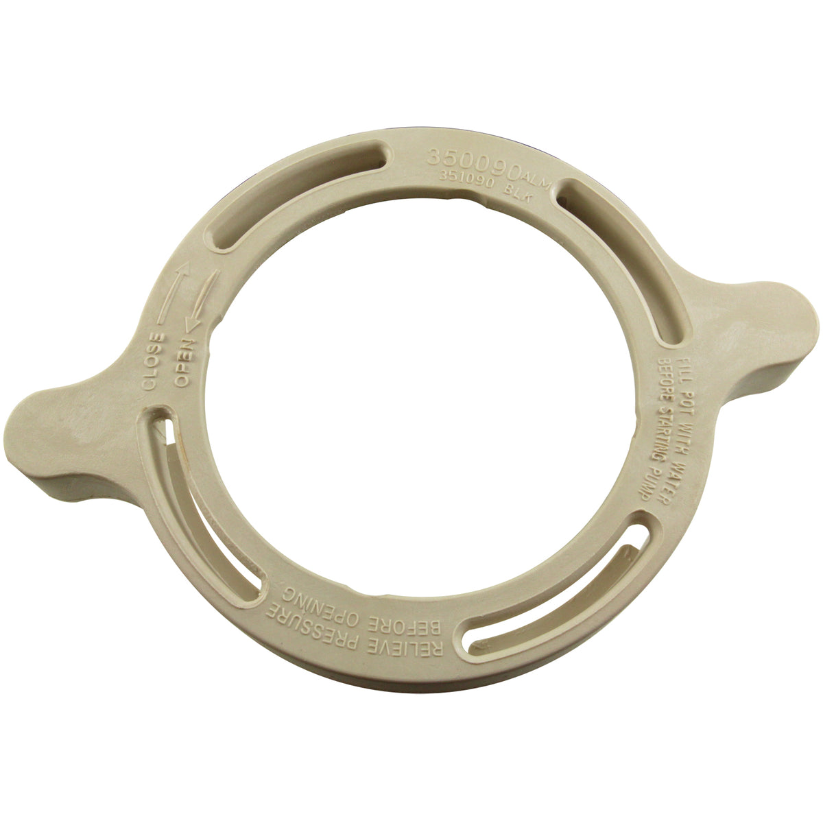 Ram & Clamp, Pentair SuperFlo, Trap Lid, White