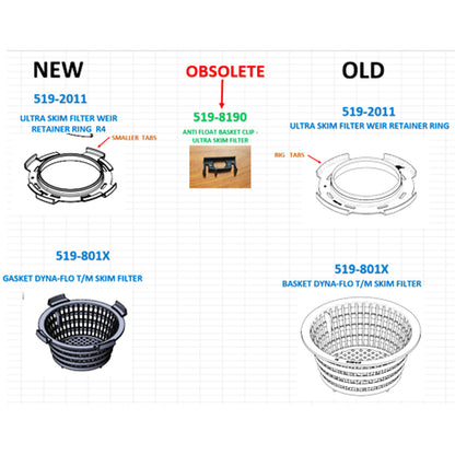 Retainer Ring, Waterway Ultra Skim, Weir, Small Tabs