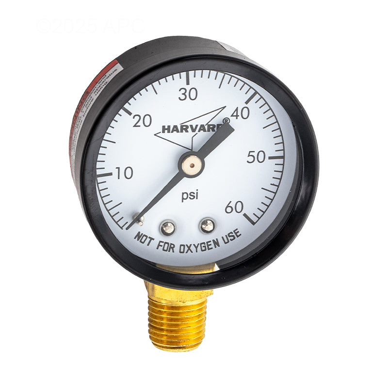 Pressure Gauge, .25in MPT Bottom, 2in Face, 0-60#, IPG602-4L