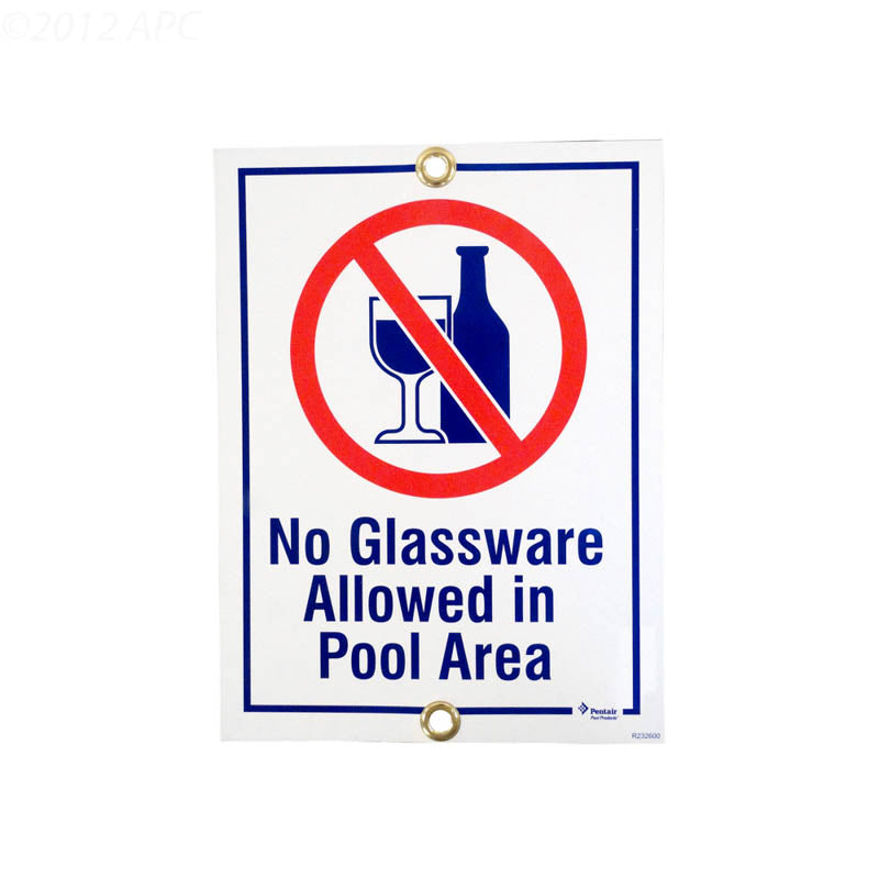 No Glassware Sign, R232600