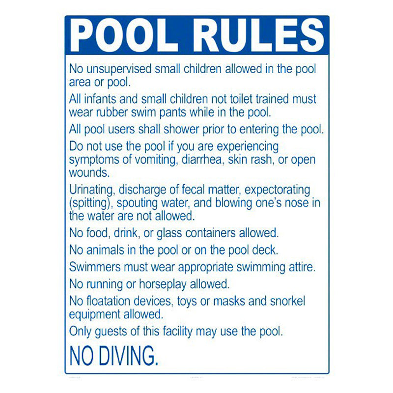 Pool Rules Sign, Non Diving Pools, ME, 2046WS1824E