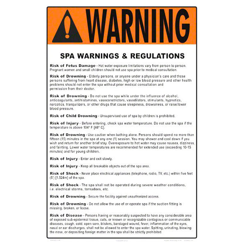 Spa Rules Sign, Maine, 4500WS1218E