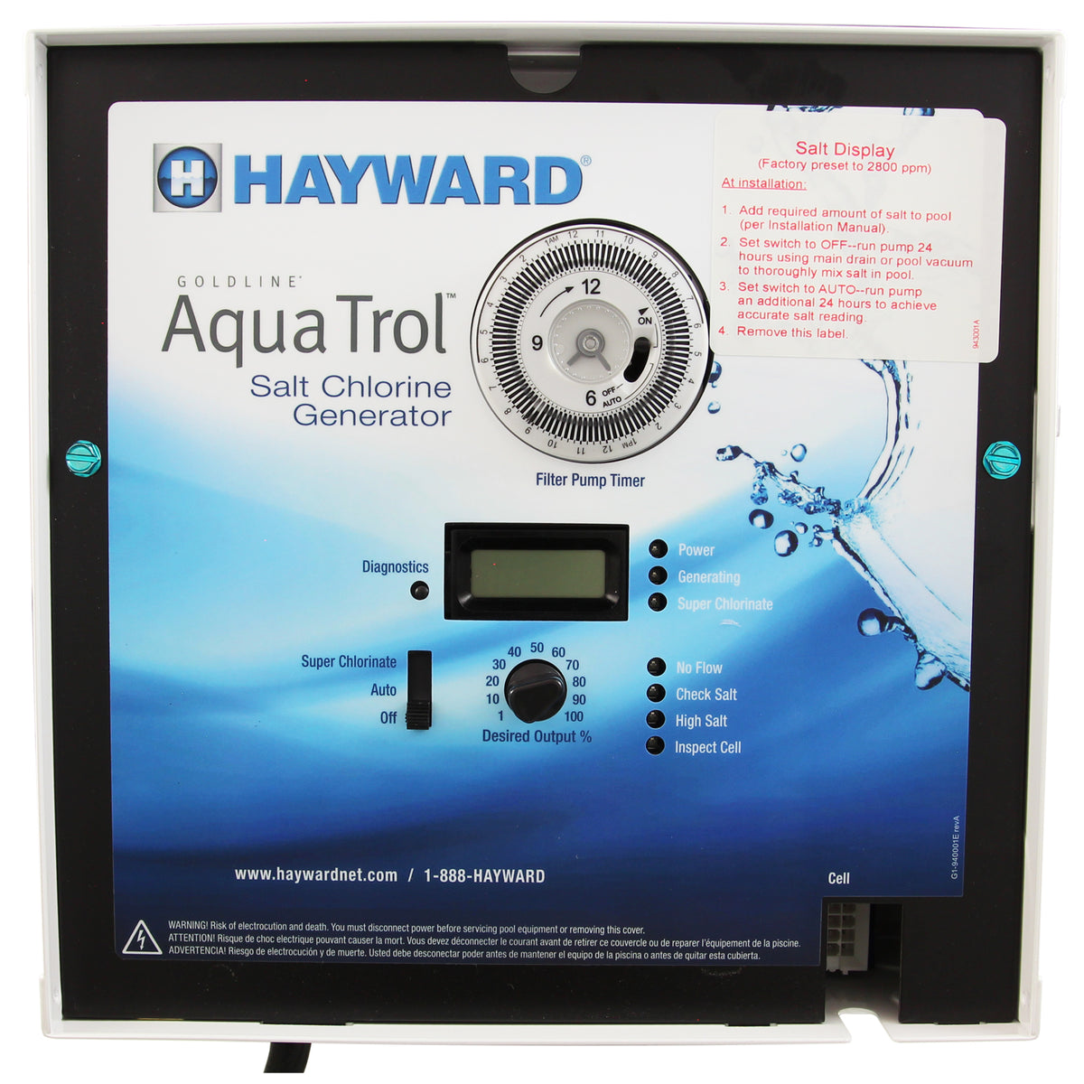 Hayward W3AQ-TROL-RJ-TL AquaTrol Salt System Above Ground Pool 18,000 Gallons