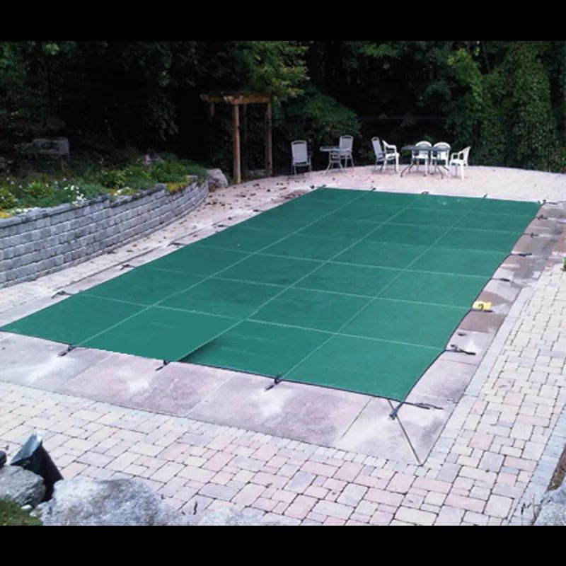 PoolTux Royal 18' x 36' Rectangle Mesh Safety Cover, Green, 15-Year Warranty