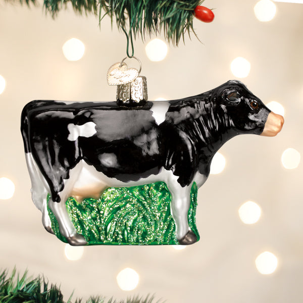 Black Dairy Cow Ornament
