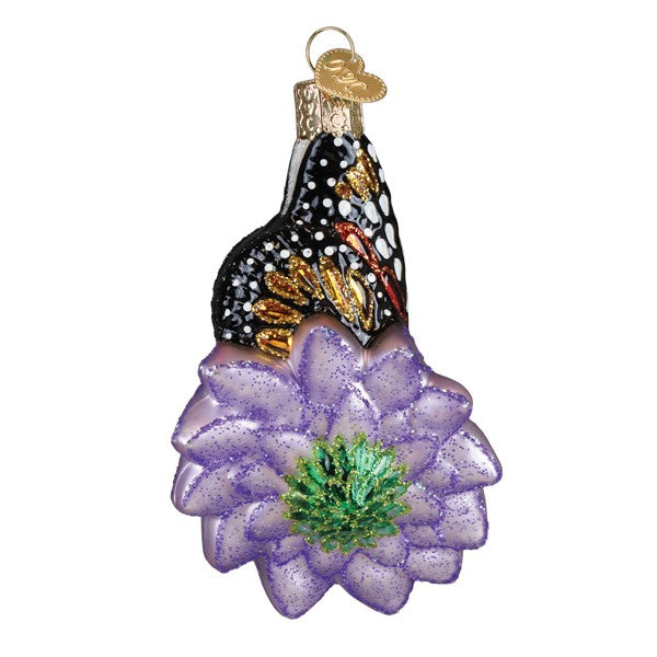 Monarch Butterfly On Flower Ornament