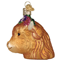 Floral Highland Cow Ornament