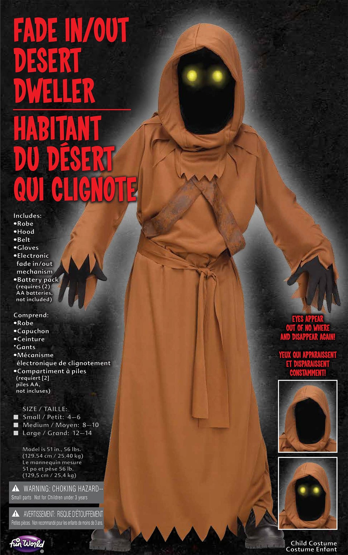 Boys Fading Eye Desert Dweller Costume Light Up Eyes