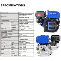 BILT HARD 212cc 7HP Gas Engine – 4-Stroke OHV with 3/4" Horizontal Shaft, Reliable Replacement for Honda, Yamaha, Kohler, Briggs & Stratton