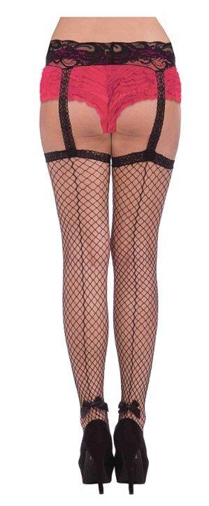 Burlesque Fishnet Stockings with Garter