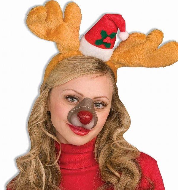 Rudolph the Reindeer Nose on Elastic Band Christmas Costume Accessory