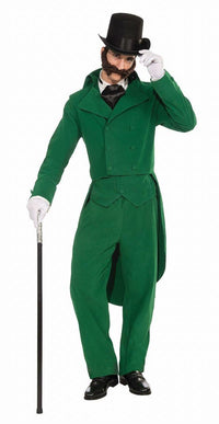 Caroling Gentleman Adult Christmas Caroler Green Suit Costume