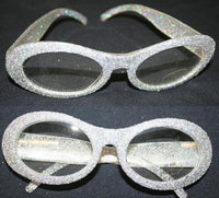 Silver Sparkle Glitter Glasses with Clear Lens