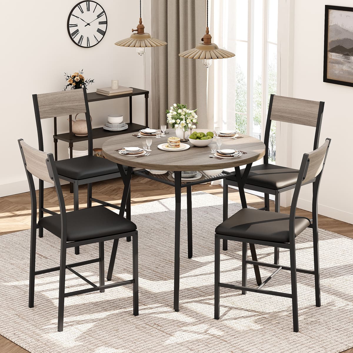Indoor Round Dining Set, 5-Piece