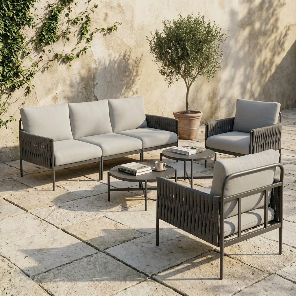 Axis Woven Rope Outdoor Sectional Set, 7-Piece