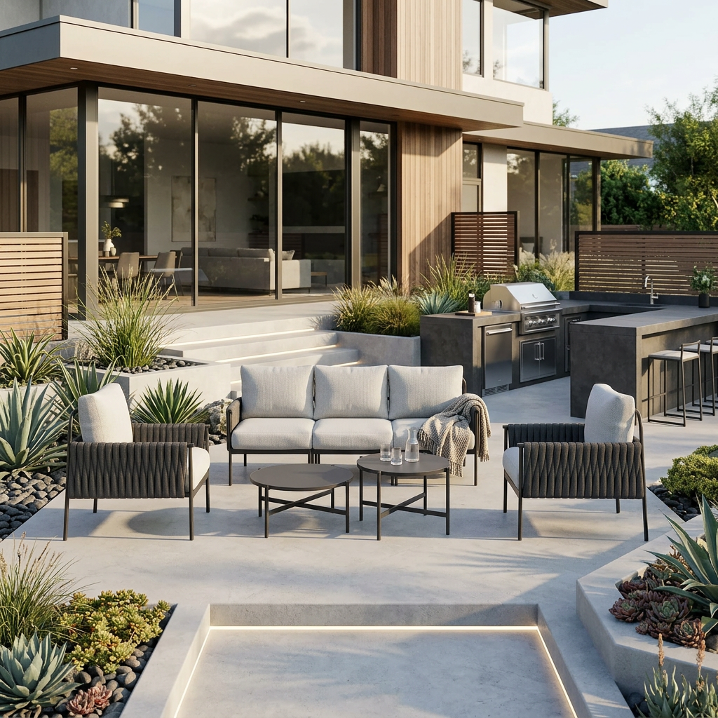 Axis Woven Rope Outdoor Sectional Set, 7-Piece