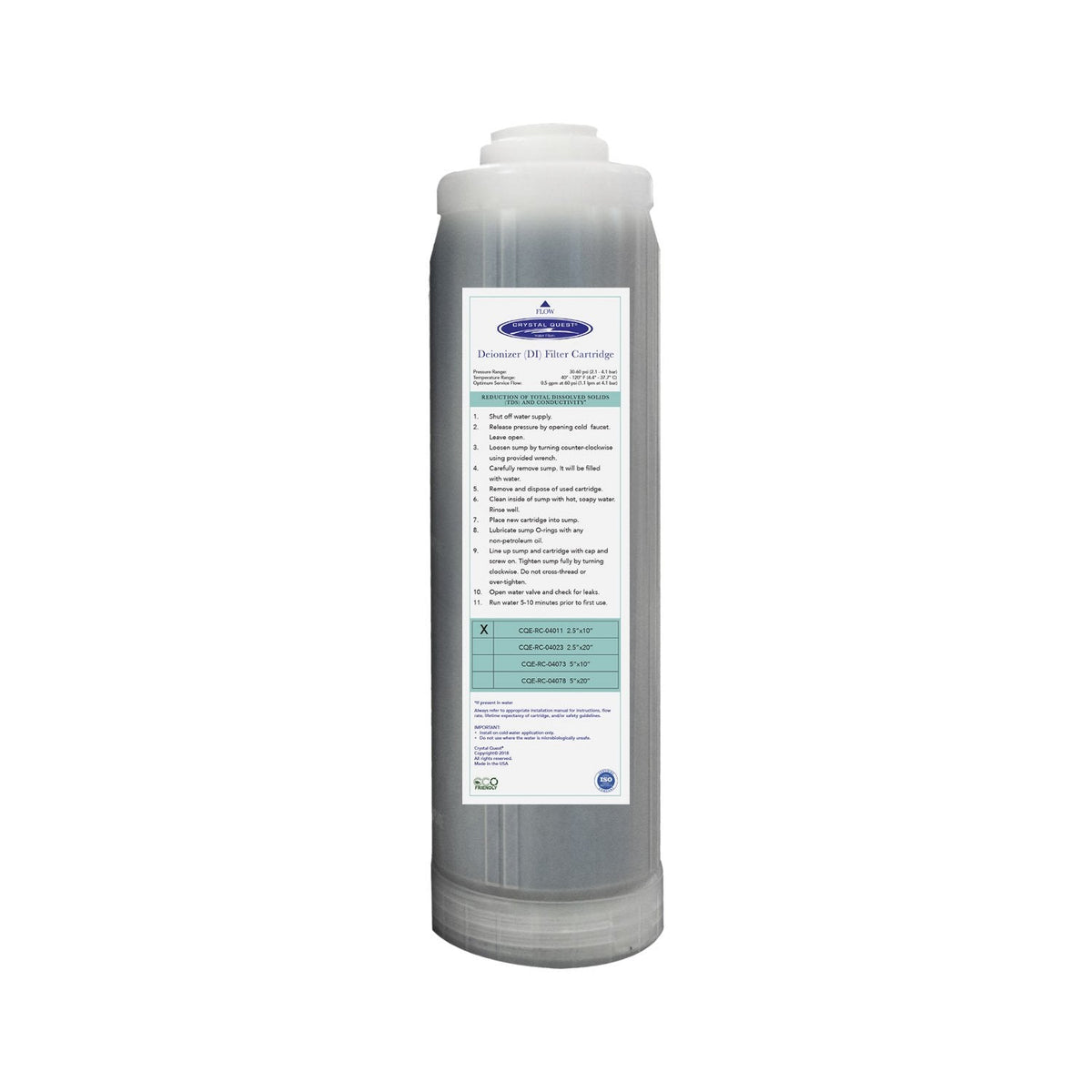 Ultra High Purity DI Resin Cartridge