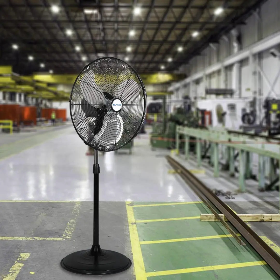 BILT HARD 20" High Velocity Oscillating Pedestal Fan: 5200 CFM, 3-Speed Industrial Stand Fan