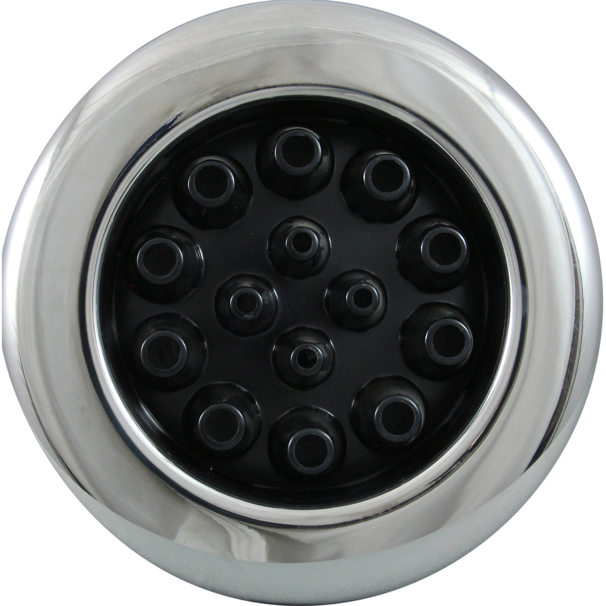 Waterway 210-8161S Master Massage Jet, Stainless Steel and Black, front view