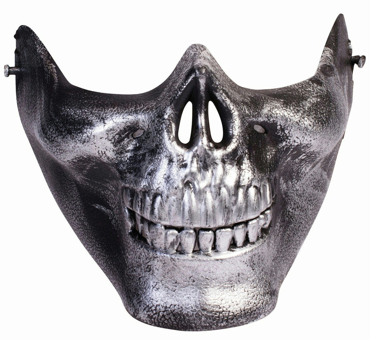 Silver and Black Skull Lower Face Skull Venetian Half Mask