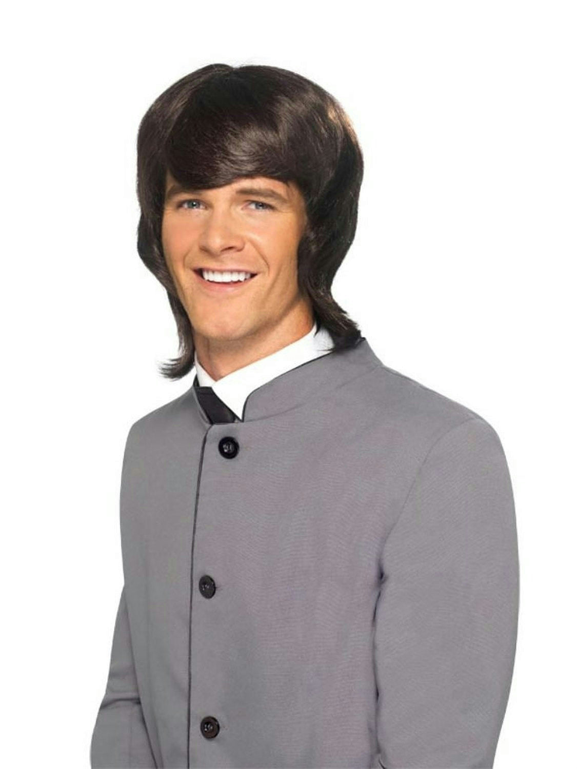 Smiffy's Men's Dark Brown 60's Male Mod Wig