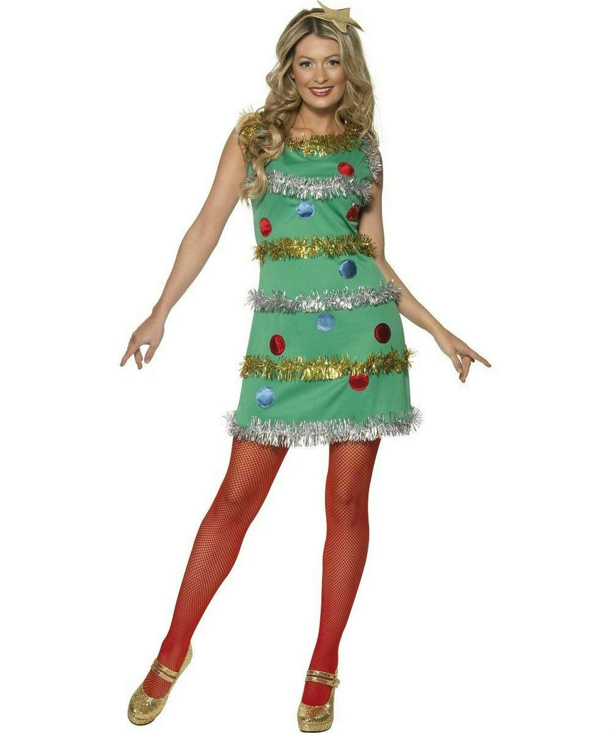 Women's Christmas Tree Costume Dress and Headband