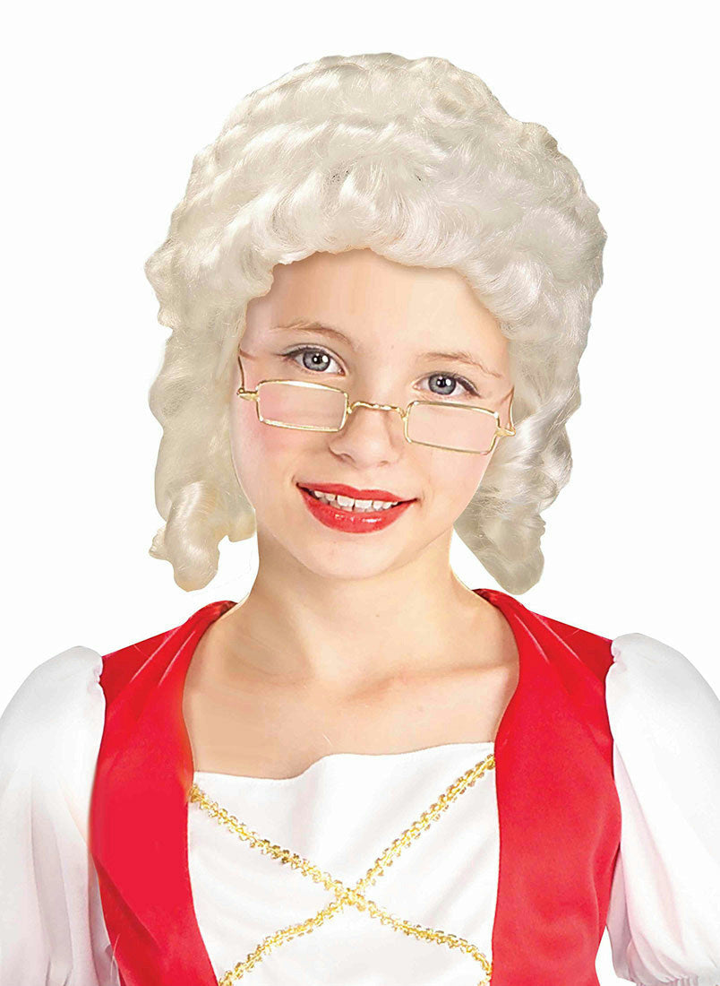 Historical White Colonial Girl Child Wig