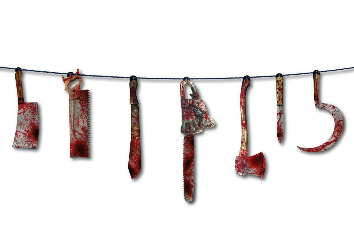 Forum Novelties Bloody Weapon Garland 6ft Halloween Banner Decoration