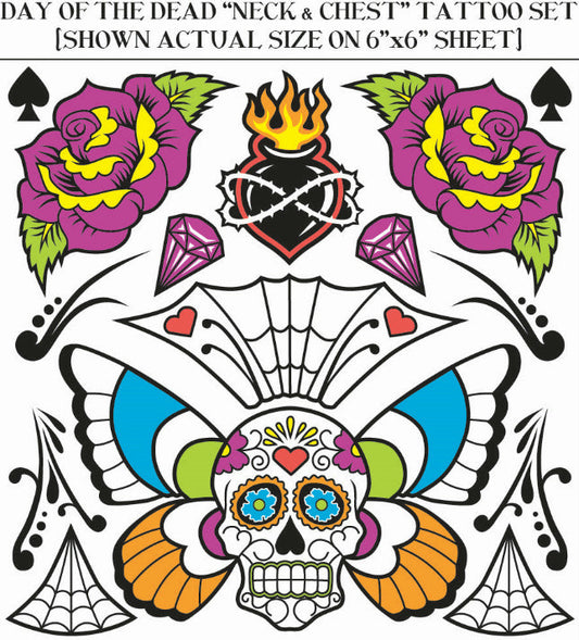 Forum Novelties Day Of The Dead Body And Chest Tattoo Kit Adult