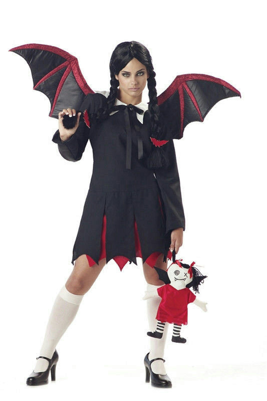 Women's Very Bat Girl Adult Wednesday Addams Costume