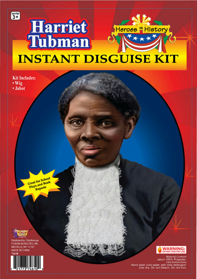 Heroes in History Harriet Tubman Instant Disguise Wig and Jabot Costume Kit