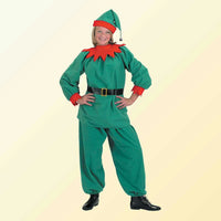 Halco Christmas Elf Velour Santa Helper Costume Suit Adult Medium Size 8-12