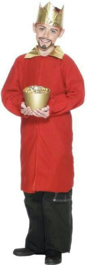 Smiffy's Red Nativity King Wiseman Child Christmas Costume Cape Crown Size Small