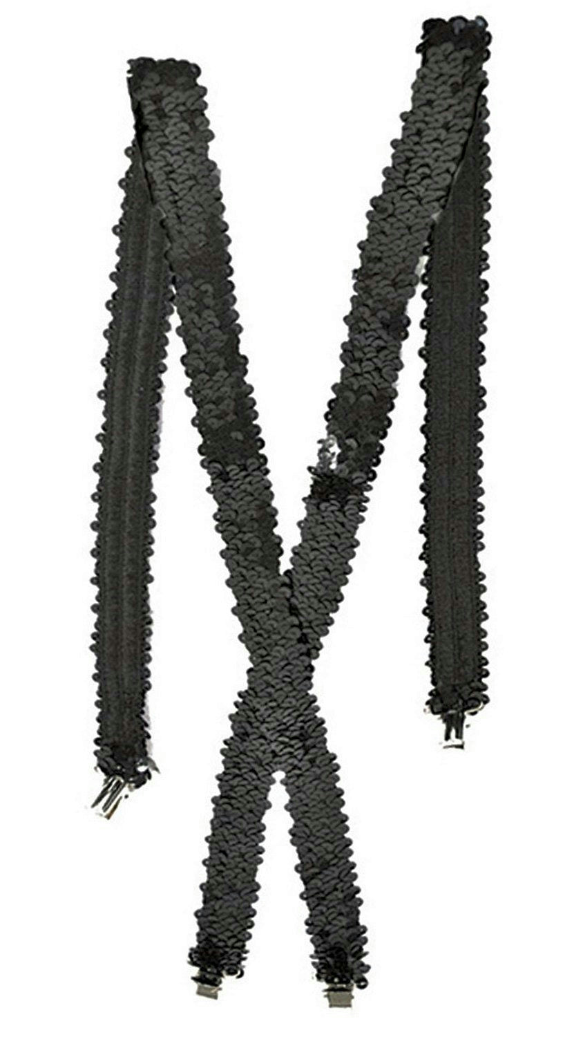 Black Sequin Suspenders